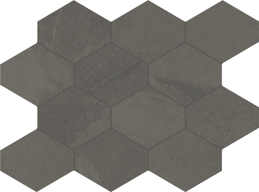 Unicom Starker Brazilian slate Elephant grey Naturale 25x34 Hexagon