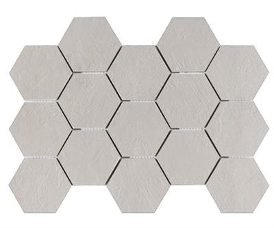 Ecoceramic Newton White Natural 7,3x8,3 32,5x22,5 Malla Hexagonal